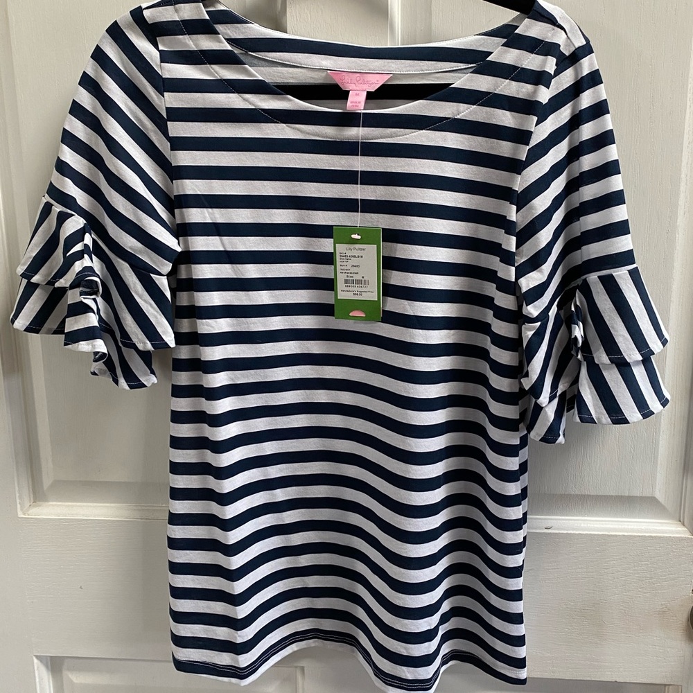 Lilly Pulitzer NWT Lula Top True Navy Size Medium